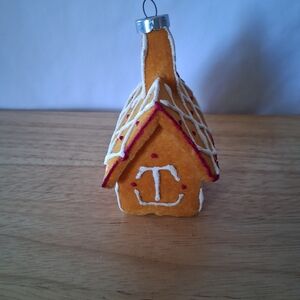 Festive Orange Gingerbread House Ornament